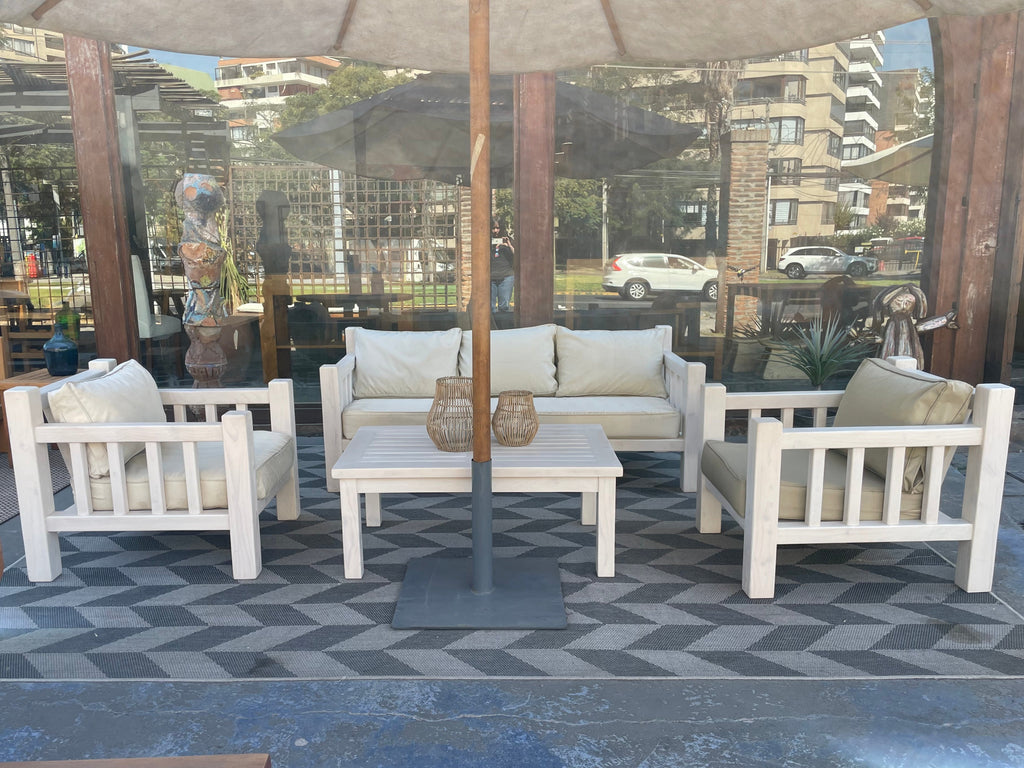 CONJUNTO SOFA DE TERRAZA MODELO C90, AGUADA BLANCO