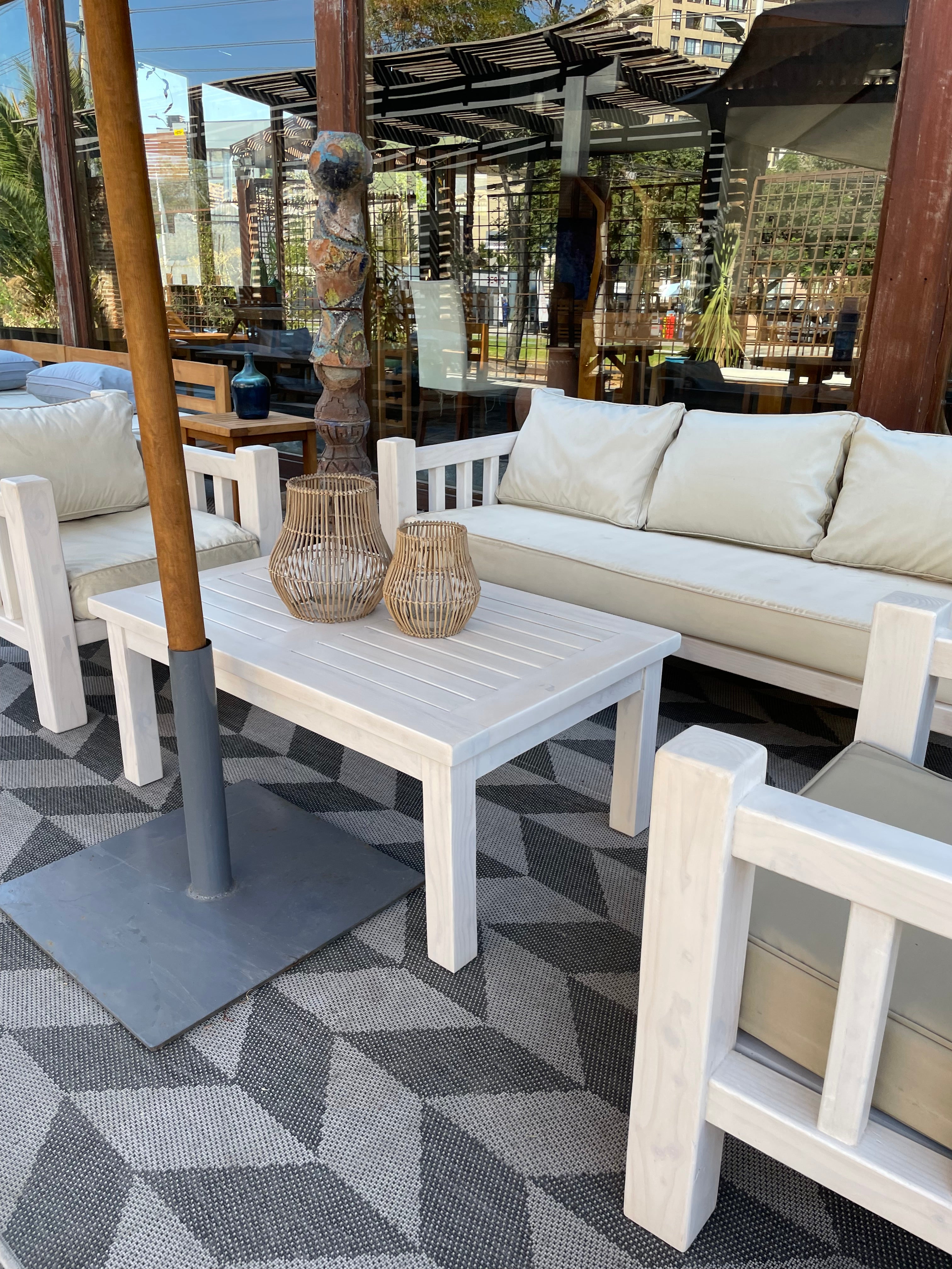 CONJUNTO SOFA DE TERRAZA MODELO C90, AGUADA BLANCO