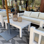 CONJUNTO SOFA DE TERRAZA MODELO C90, AGUADA BLANCO