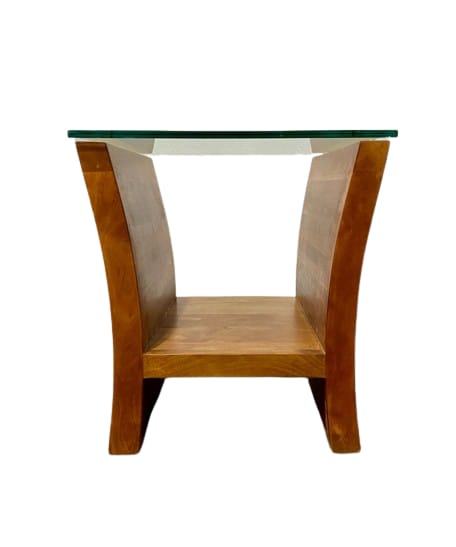 MESA LATERAL CON CUBIERTA CRISTAL, MODELO LUNA