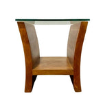 MESA LATERAL CON CUBIERTA CRISTAL, MODELO LUNA